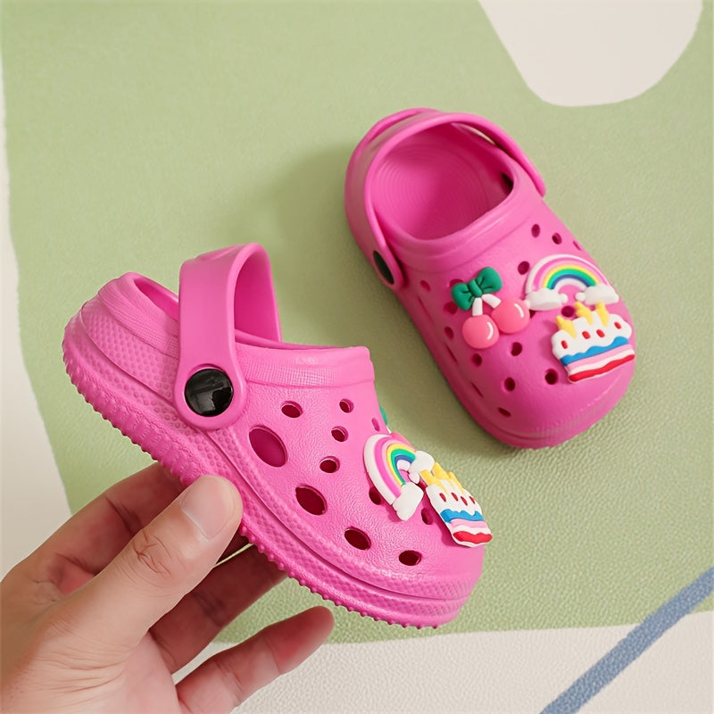 New girls' EVA hole shoes for indoor and outdoor wear. Available for summer activities at home and on the beach.