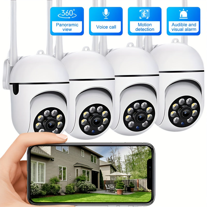 TERUHAL 4MP WiFi smart security camera with night vision, bidirectional audio, humanoid detection, information reminder, and remote monitoring.