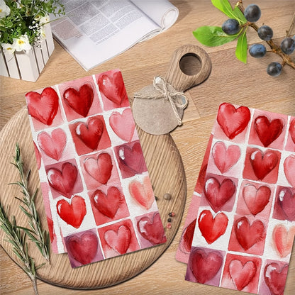 This set includes 2 ultra-soft kitchen towels with a Valentine's Day Tic-Tac-Toe design. These highly absorbent dish and hand towels are ideal for holiday decor, easy to clean in the washing machine, and measure 40.64X60.96 cm.