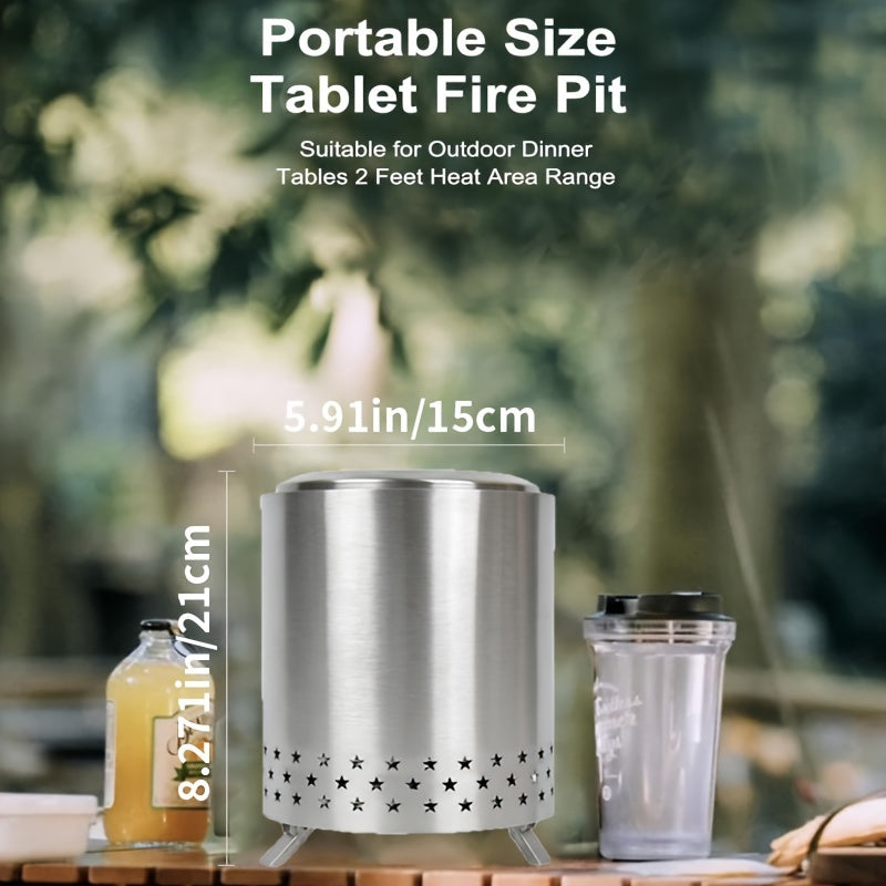 Durable Camping Stove Set Made of Stainless Steel, Ideal for Outdoor Adventures. Great for International Trading, Produces No Smoke, Suitable for Using in Courtyards or on Tabletops. Can be Used with Charcoal or Firewood to Create a Warm and Cozy