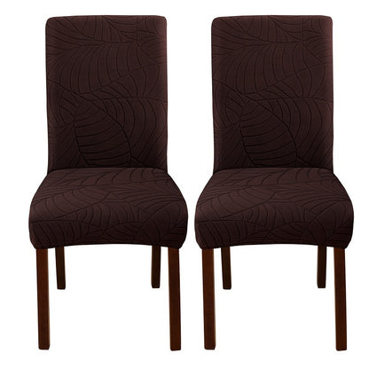 2/4pcs Leaf Jacquard Chair Covers, suitable for various chair sizes. Easy to install, non-slip, and provides protection for chairs in living rooms and kitchens.