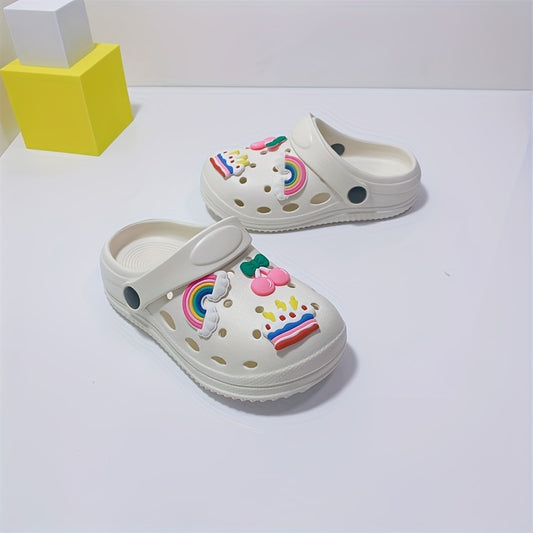 Cute cartoon slippers for girls, non-slip lightweight clogs for indoor use in all seasons.