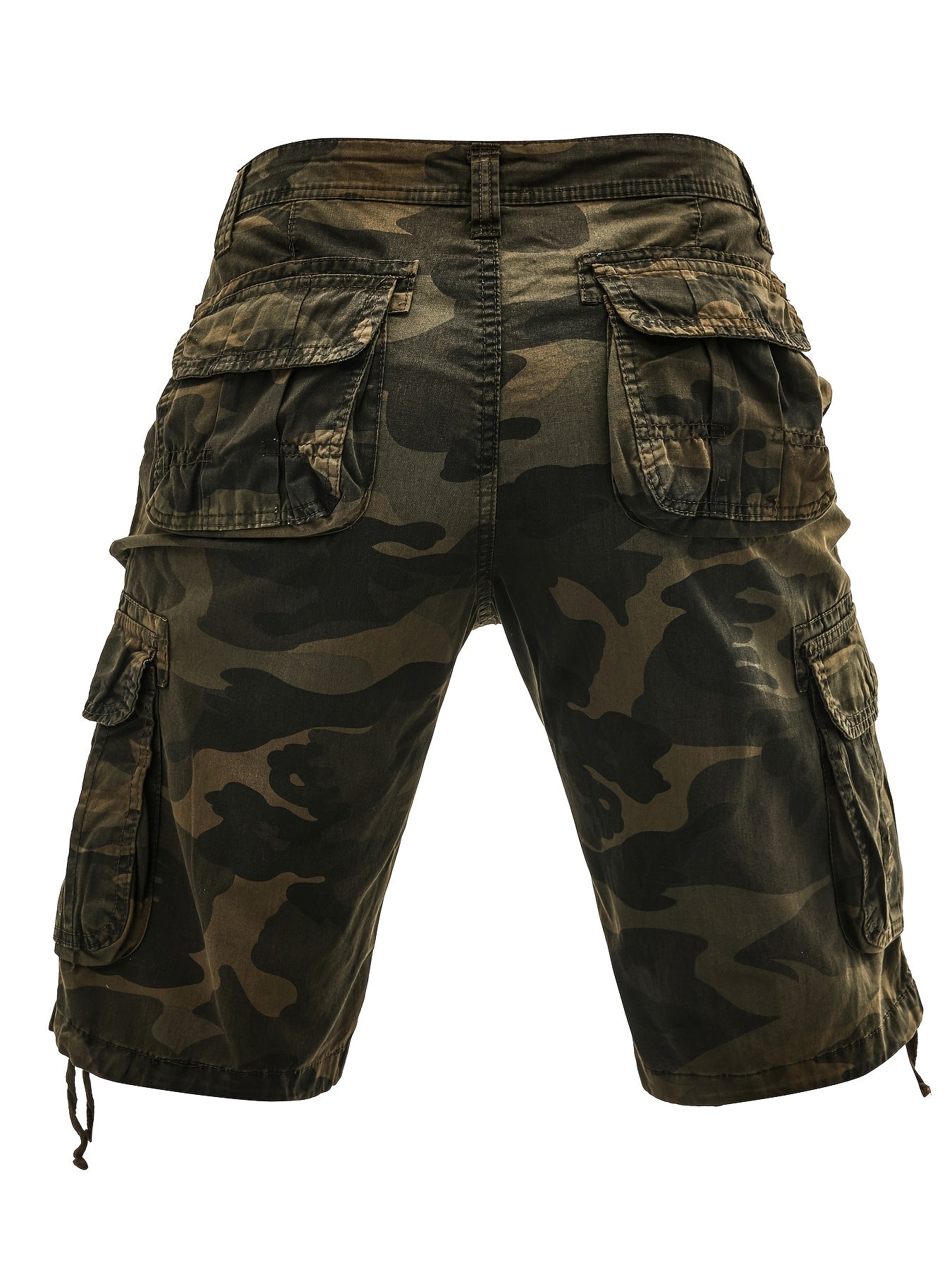 Men's Plus Size Cotton Camo Cargo Shorts with Street Style, Multi-Pocket Design, and Non-Stretch Fabric