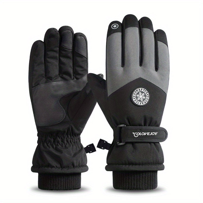 Stay warm this winter with our adjustable closure ski gloves for couples. These thickened gloves provide exceptional warmth and comfort while also being non-slip and touch screen compatible. Perfect for outdoor activities like skiing, cycling, and cold