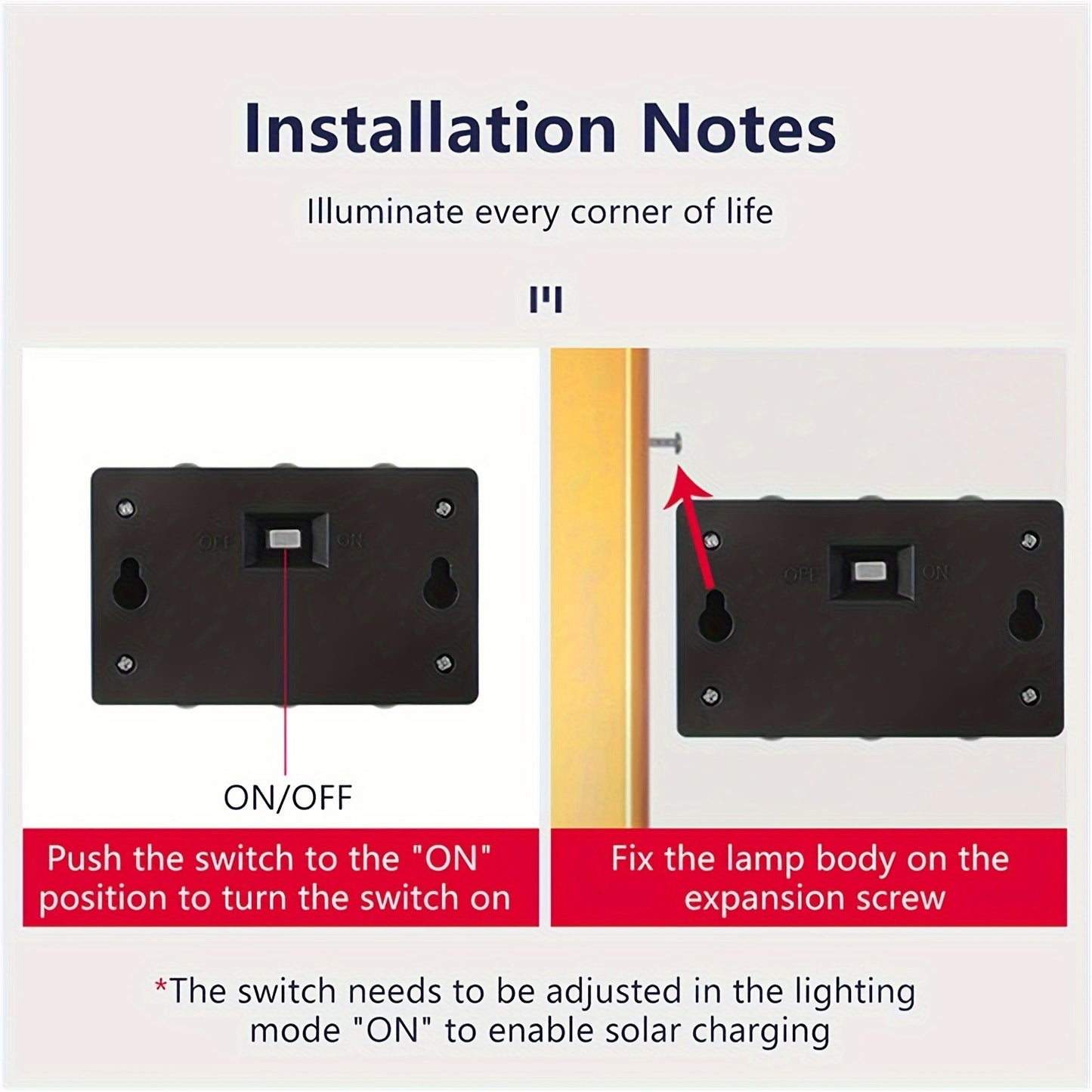 2 solar LED lights for outdoor decoration, easy to install on garden walls.