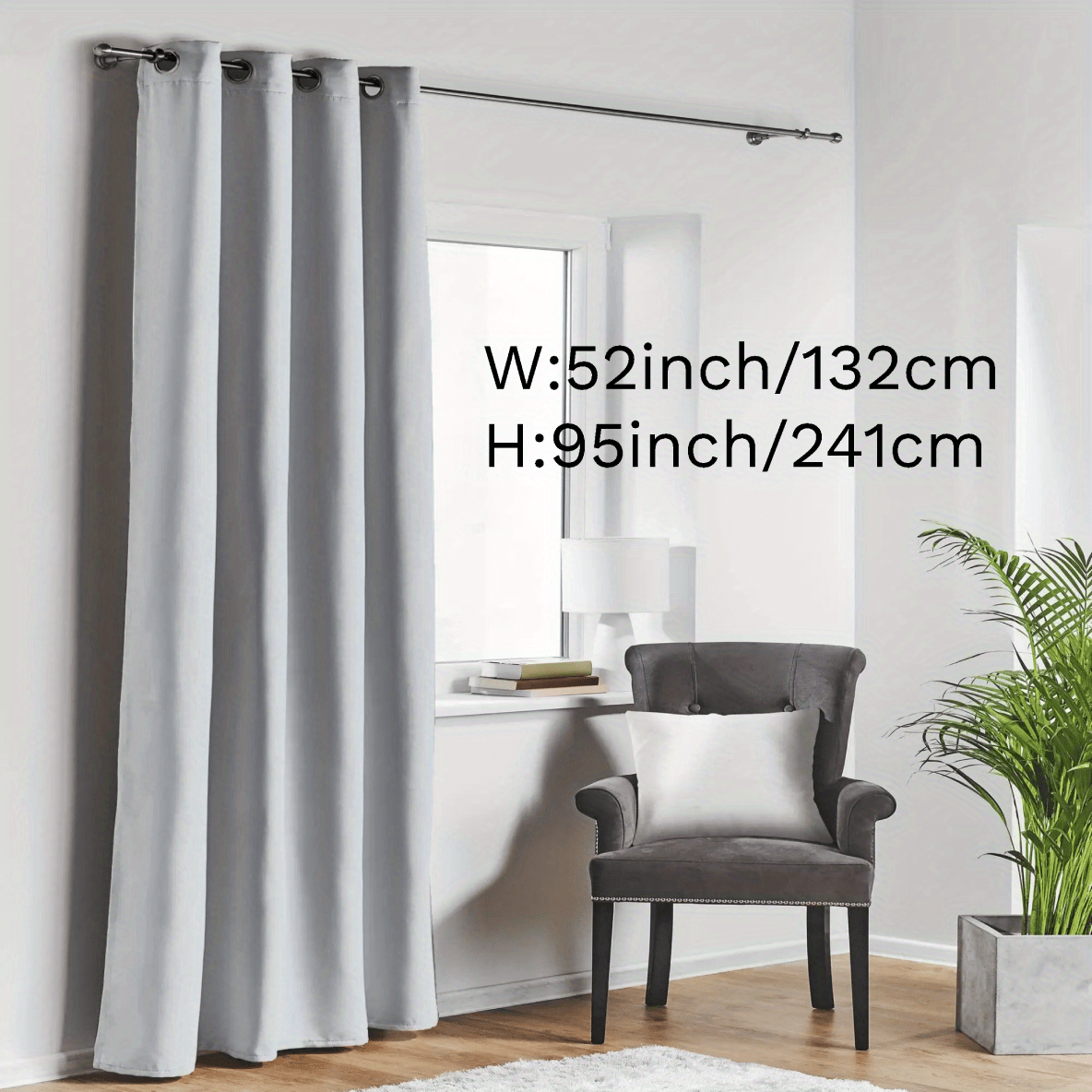 Blackout Curtain with Loop for Bedroom - Provides Heat Insulation, Energy Savings, Noise Reduction, and Shading - Also Suitable for Living Room - 180g Weight