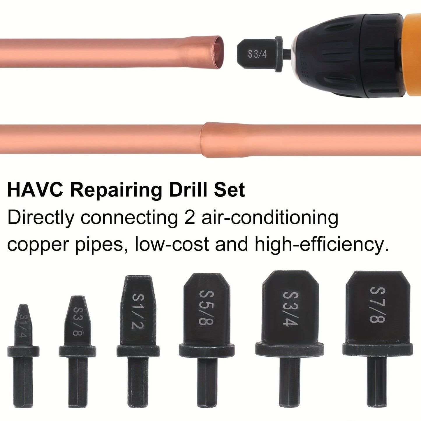 Этот портативный и прочный набор инструментов для развальцовки медных труб из 6 предметов идеально подходит для кондиционеров. Этот набор, включающий простые в использовании расширители сверл с треугольным хвостовиком, необходим для любого проекта DIY.