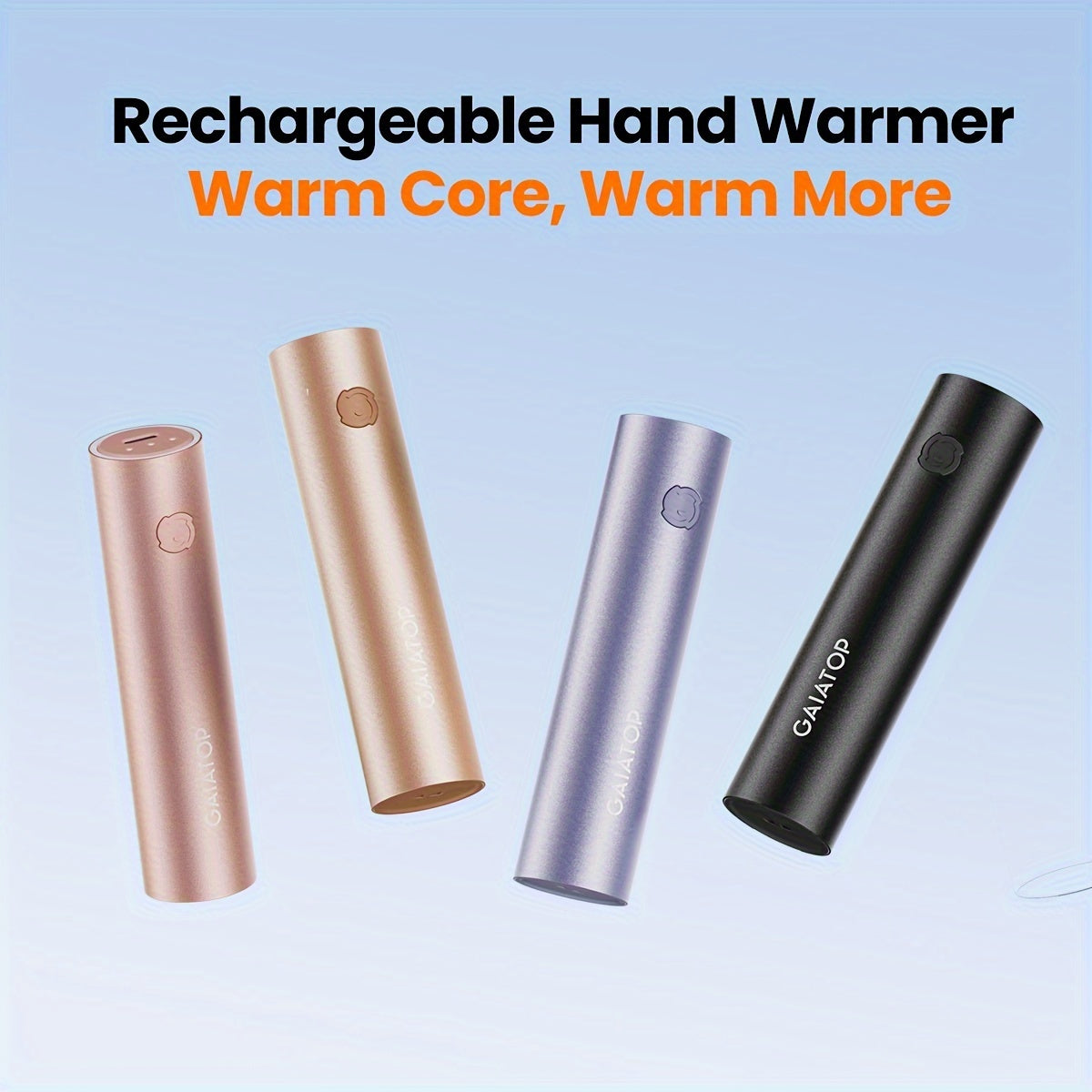 Stay warm with the Gaiatop Rechargeable Hand Warmers: 3000mAh Electric Heater, USB Reusable Pocket Heater perfect for Hunting, Golf, Camping, and Christmas Outdoor Activities. Great for Men and Women, makes a cozy Purple Gift.