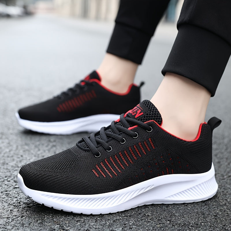 Men's lightweight and breathable lace-up sports shoes for road running, fitness, and casual wear.