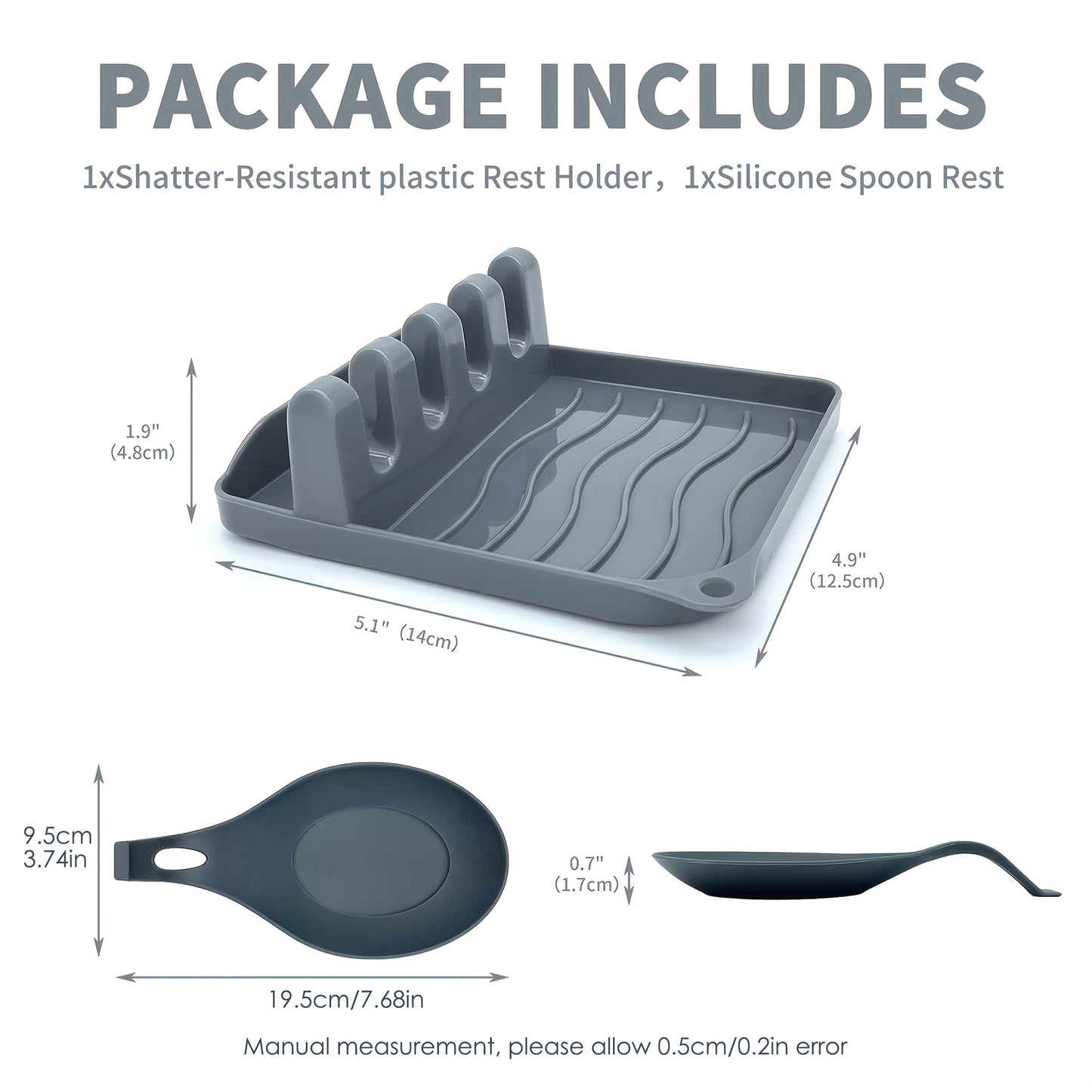 Kitchen Organizer Set includes a sturdy plastic spatula and utensil holder. Easily wall-mounted without the need for drilling, this space-saving design provides convenient storage for your kitchen essentials.