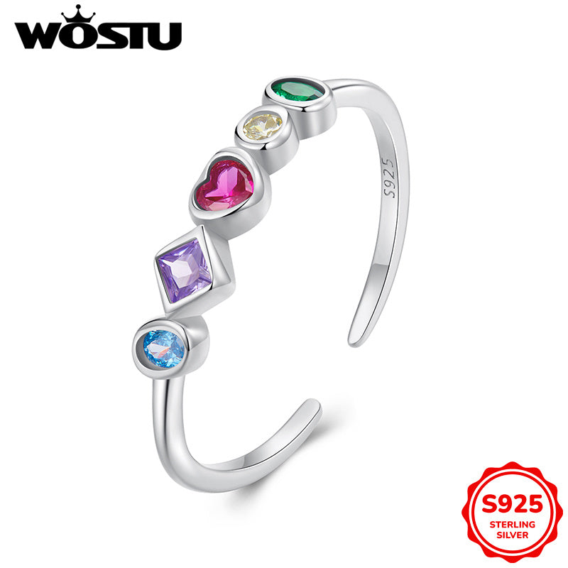 This open ring for women showcases a vibrant heart design reminiscent of Japanese and Korean Y2K styles. Crafted from 925 silver and adorned with synthetic zirconia, it weighs 2.5G. Ideal for daily wear or as a thoughtful gift for a girlfriend, partner