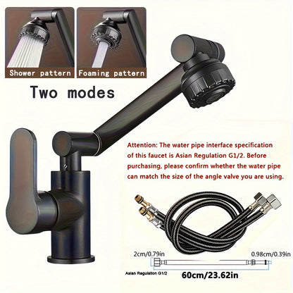 360° Rotating Sink Hot And Cold Water Faucet with Universal Rotating Mechanical Arm Nozzle and ABS Faucet Adapter. Ideal for RV, camper, travel trailer, and kitchen faucet replacement.