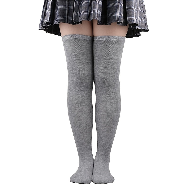 Basic Thigh-High Socks, College Style, Women's Stockings & Hosiery