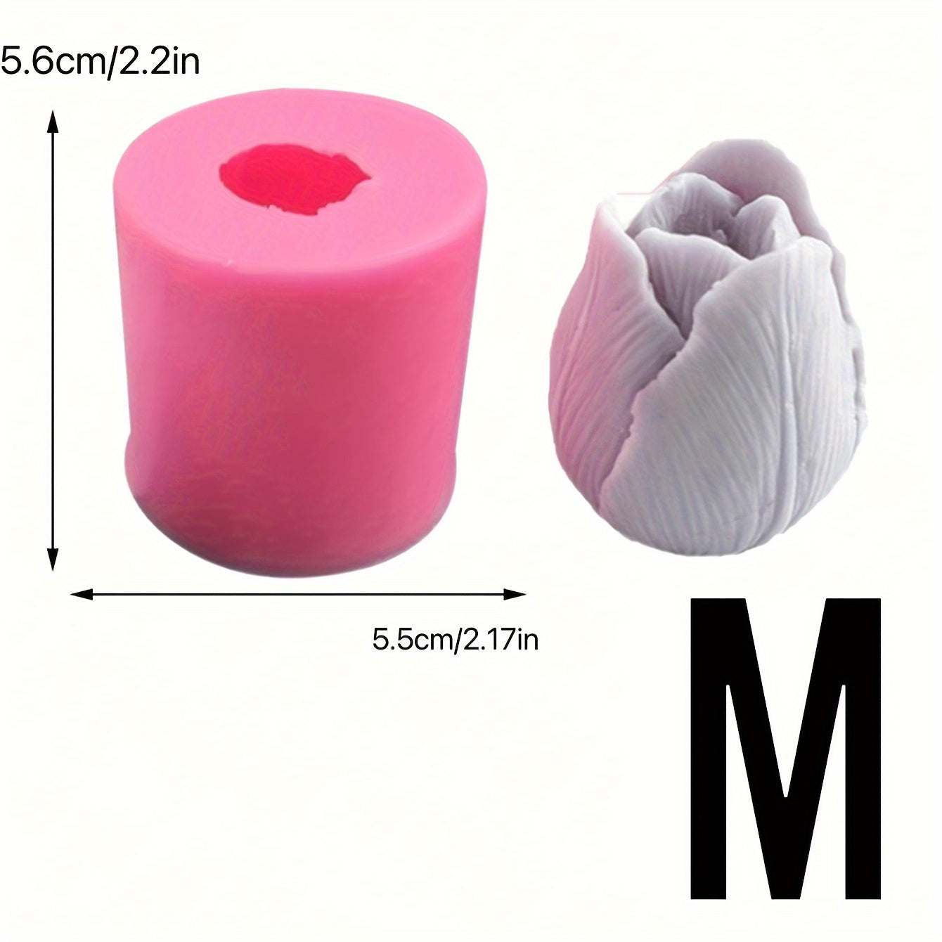 Pink Tulip Silicone Mold for Candle Making and Crafts