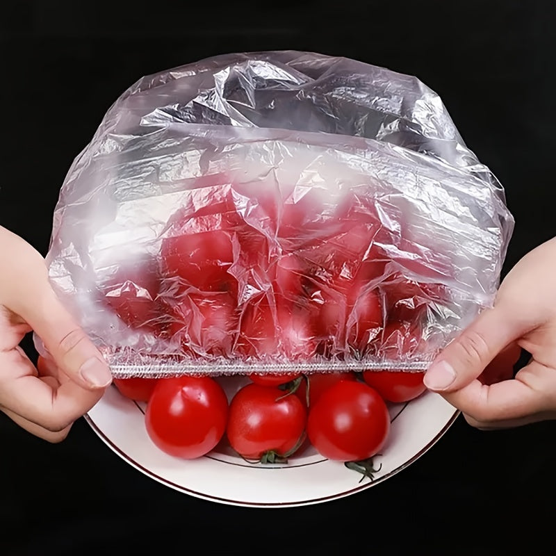 Disposable Food Wrap - 100 Count - Transparent, Stretchable, and Elastic - Ideal for Kitchen and Restaurant - Keeps Leftovers Fresh and Removes Fly Dust - Fits All Plate Sizes