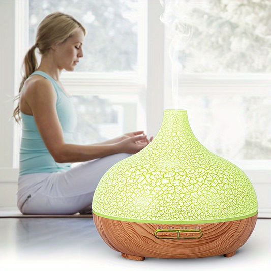 550ml Ultrasonic Aroma Diffuser 7 LED Ranglari bilan, Uy yoki Ofis uchun USB Quvvatlangan - Timer Funktsiyali Yog' Dispenseri