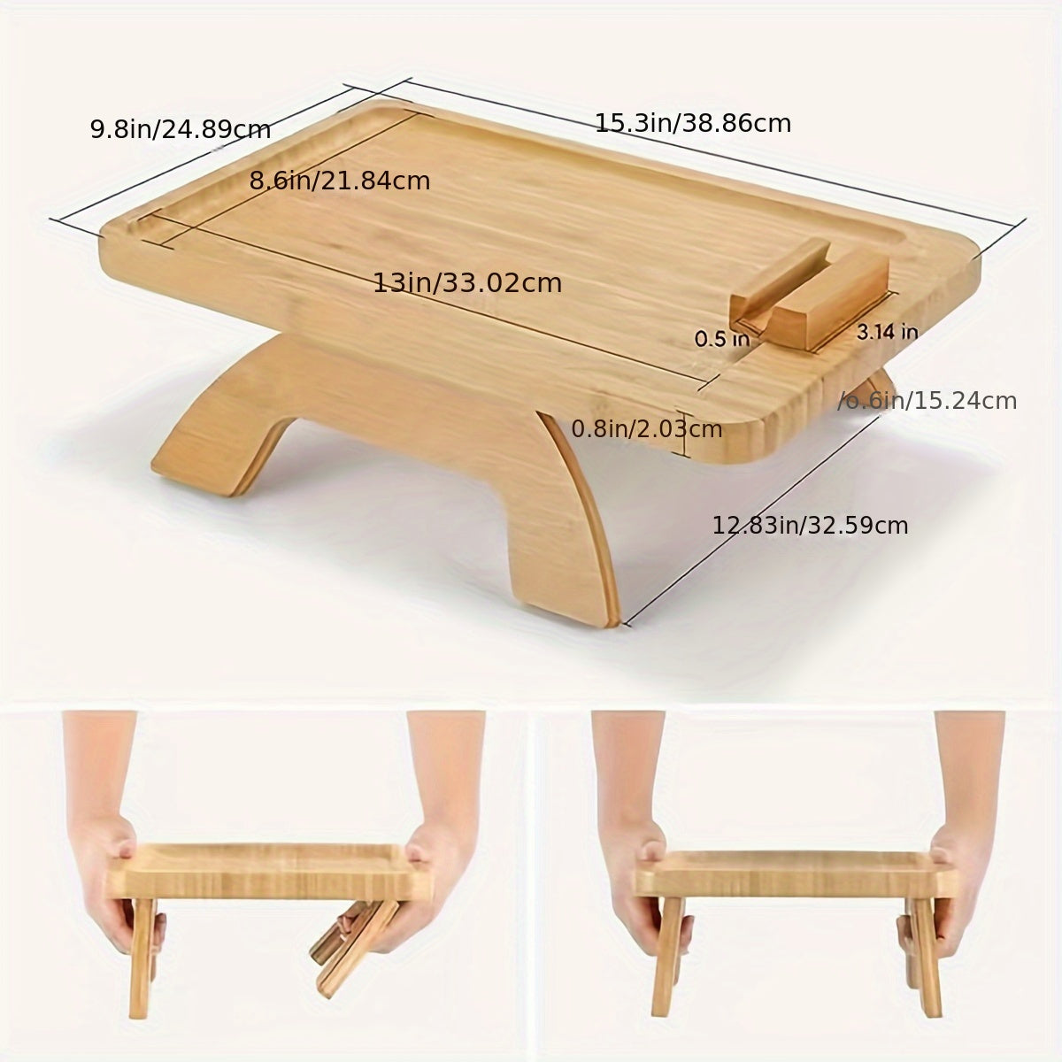 Armrest tray for sofa, adjustable with phone holder, perfect for eating, snacking, and controlling electronics