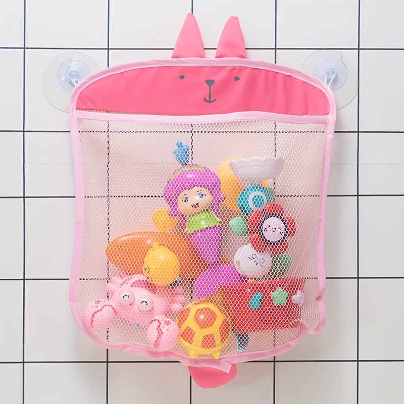 Playful bathroom organizer for toys and accessories, with quick dry technology.