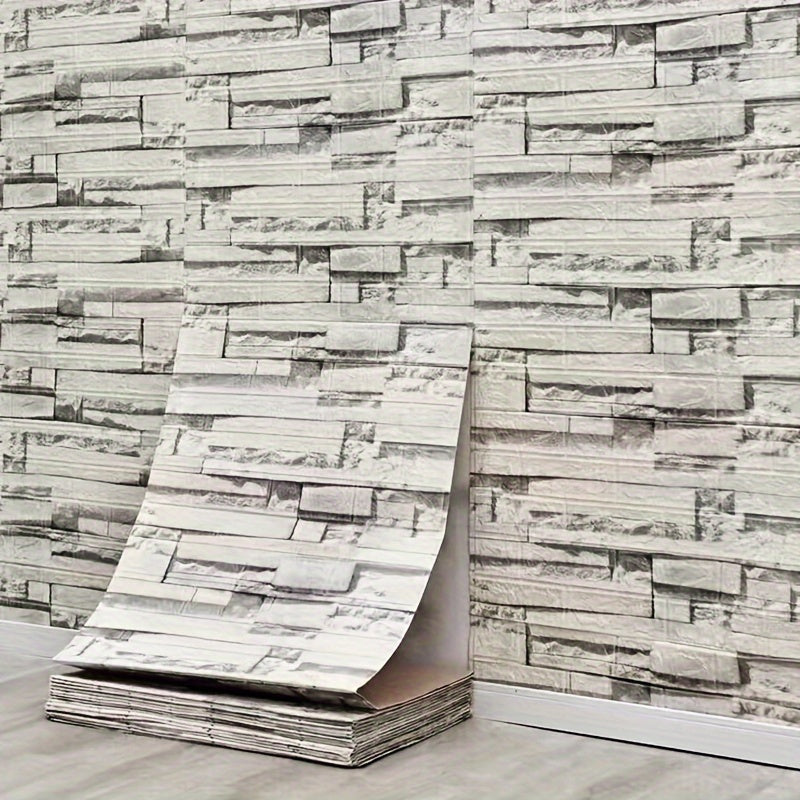 3D Brick Wallpaper: Peel & Stick, Waterproof, Self-Adhesive Contact Paper for Home Decor - 69.85cm x 16.4' Roll.