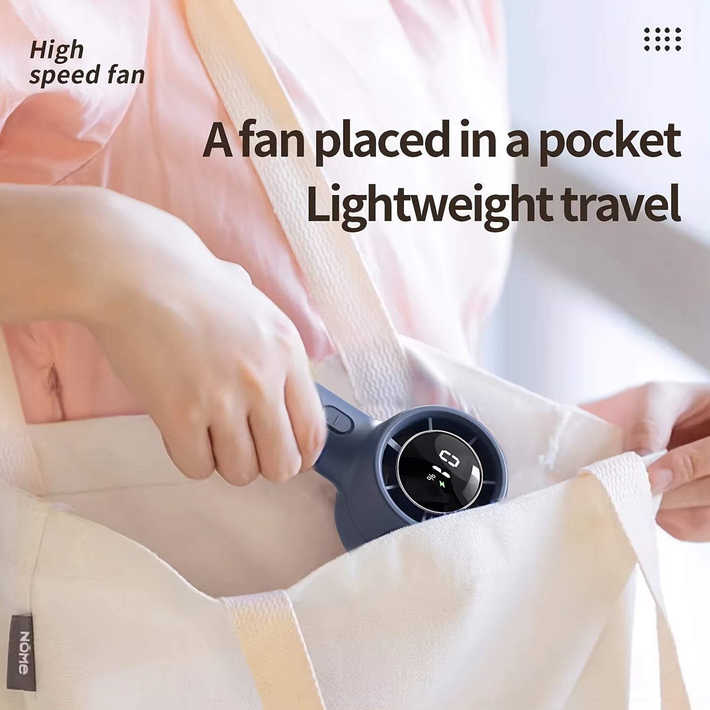 The 2024 Ultra-Portable Handheld Fan: High-Speed Performance with 100 Speed Options, Silent Operation, Extended USB Battery Life, and Travel-Friendly Design for Camping, On-the-Go, and Everyday Use.