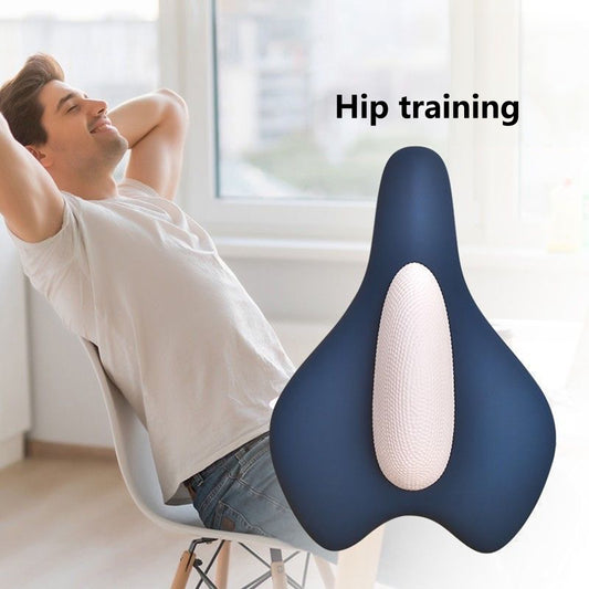 Blue non-slip kegel exerciser made of rubber and PP, manual pelvic massage tool without battery.