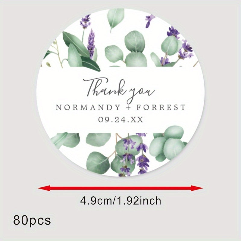 Personalized Round Labels for Bridal Showers - Custom Thank You Stickers with Name & Date, Matte Finish on Recyclable Paper