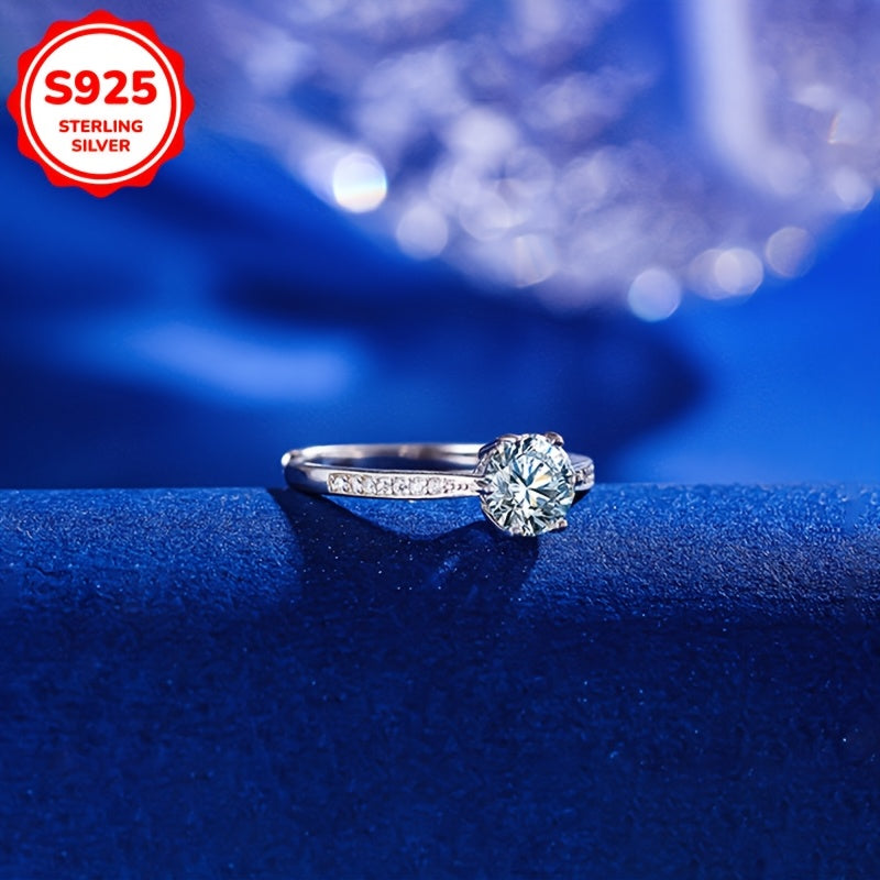 Adjustable Lady Diamond Ring with S925 Sterling Silver, Zirconia, and Elegant Eight Heart Eight Arrow Design for a Luxurious and Personalized Fashion Statement