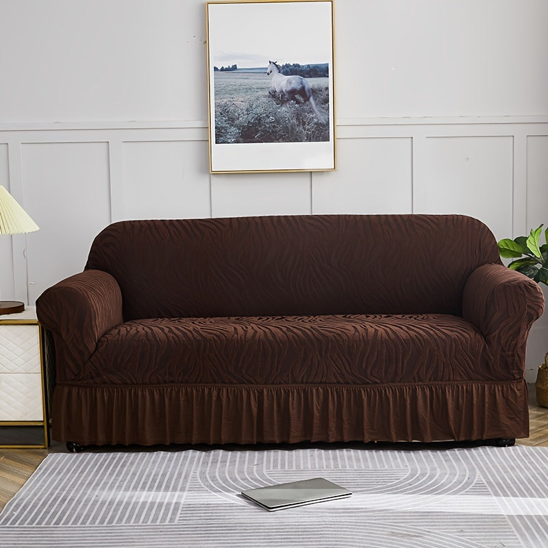 Stretch integrated sofa slipcover for home decor protection.