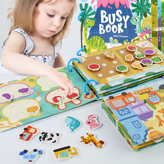 Engaging Busy Book for Ages 3+ - Educational Sensory Flash Cards for Cognitive Skill Development, Preschool Learning Toy, Great Holiday Gift.