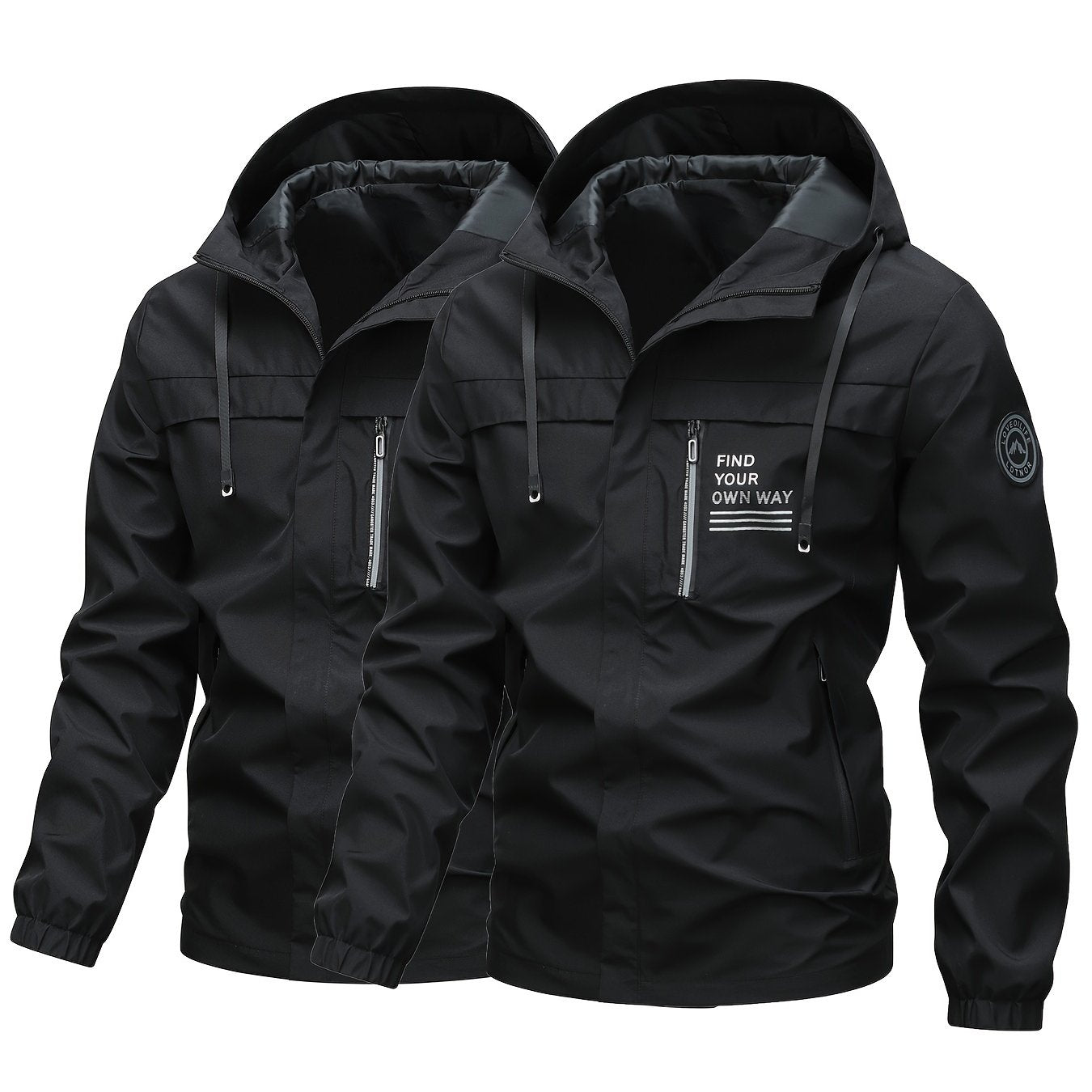 Men's 'FIND YOUR OWN WAY' Print Hooded Jacket