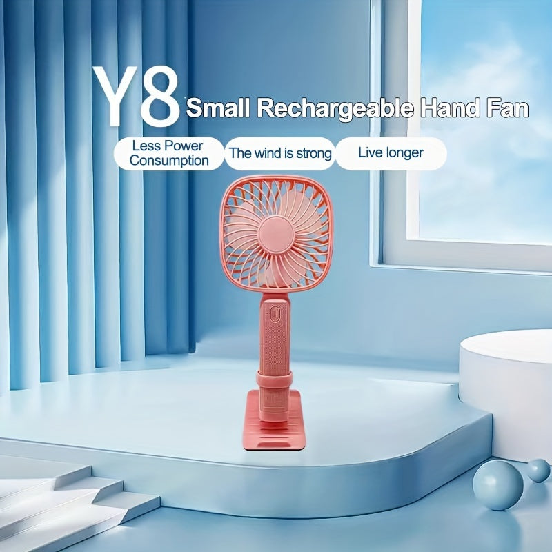 The Anyazhineng USB Rechargeable Handheld Mini Portable Fan offers 3 adjustable speeds, a strong wind, and button control. It is suitable for indoor and outdoor use, and comes with a cord included. This durable plastic floor fan is designed for use in