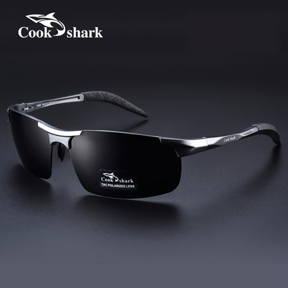 Cook Shark's new high-end polarized sunglasses offer UV protection for men who drive or fish.