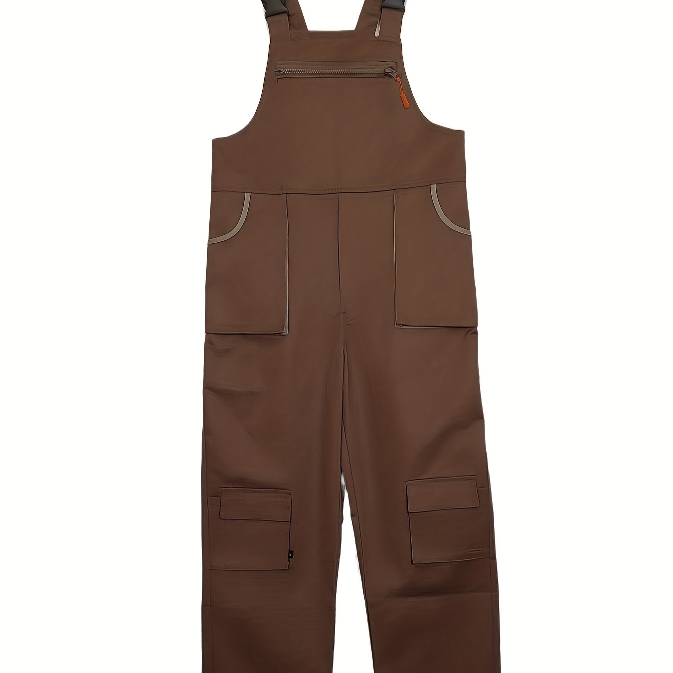 Men's Casual Polyester Work Overalls with Multi Pockets - Sleeveless Jumpsuit for Outdoor Work