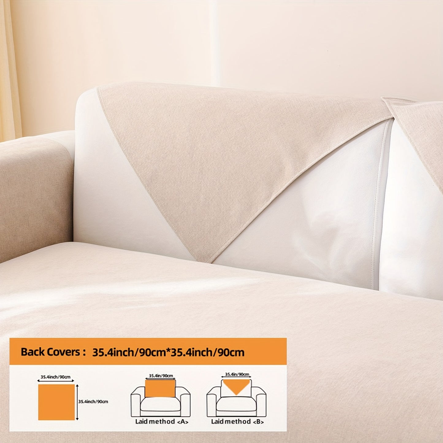 1pc Chenille Plain Sofa Cover, Universal Slipcover for All Seasons, includes Pillow Case and Backrest Pillow Cover. Protects sofa cushions, suitable for various rooms and home decor.