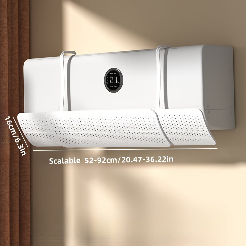 Easy to install, wall-mounted air conditioner deflector enhances cooling and heating efficiency without requiring power.