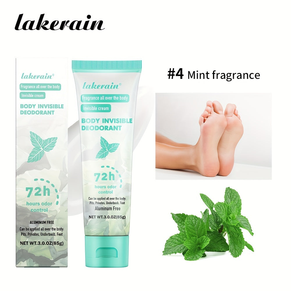 Lakerain Body Invisible Full Body Fragrance, 72H Odor Aluminum Free, 3.0Oz (85G)