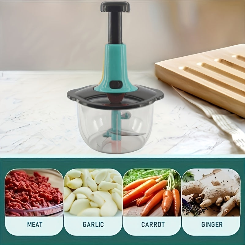 Multifunctional Food Chopper, 1 Piece: Fast Manual Press Cutting Tool for Vegetables, Fruits, Herbs, Salsa, Puree, and Pesto. Perfect for Kitchen, Cooking, Everyday Use, and Garlic Lovers: A Must-Have Holiday Gift!