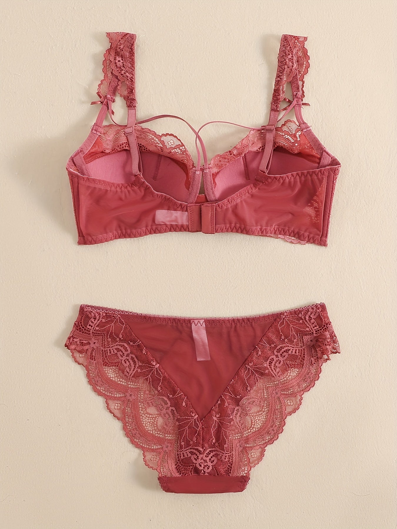 Lace Padded Bra Set for Women