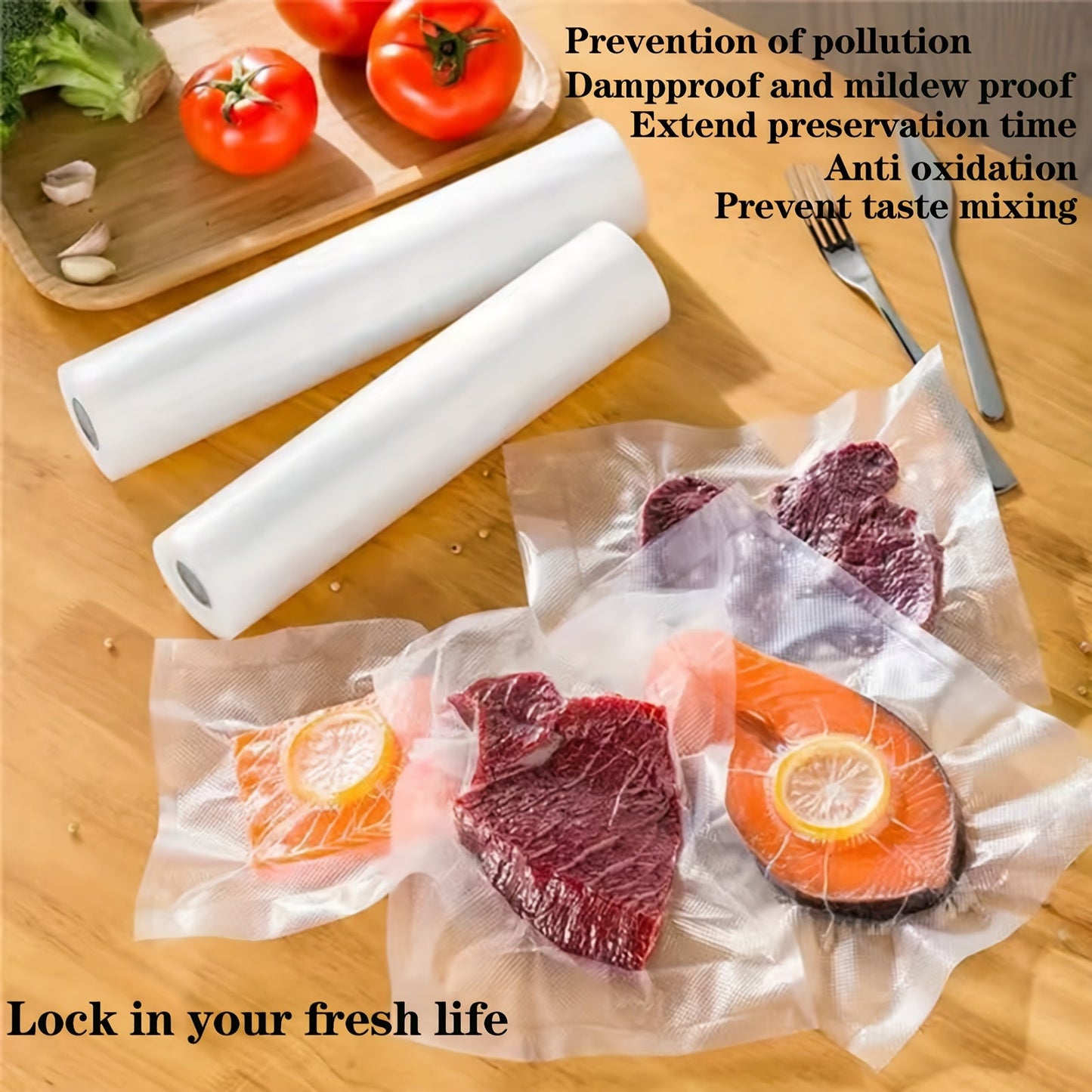 Vacuum Bags for Food Preservation - Sealed Bag for Vacuum Sealer, Sous Vide Meal Prep, and Long-Term Freshness in the Kitchen