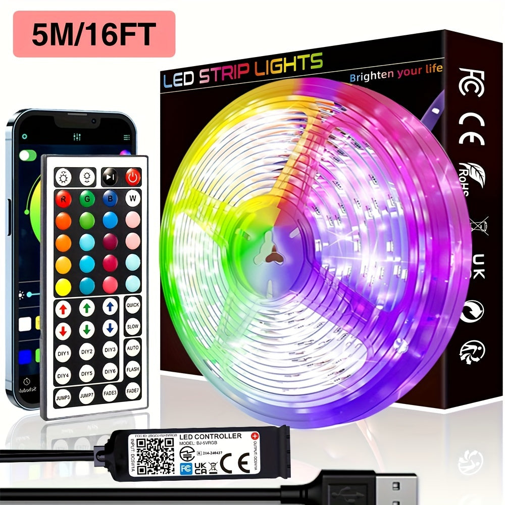 Customizable LED Strip Lights with App & Remote Control for Bedroom decor, TV Ambiance, and Parties