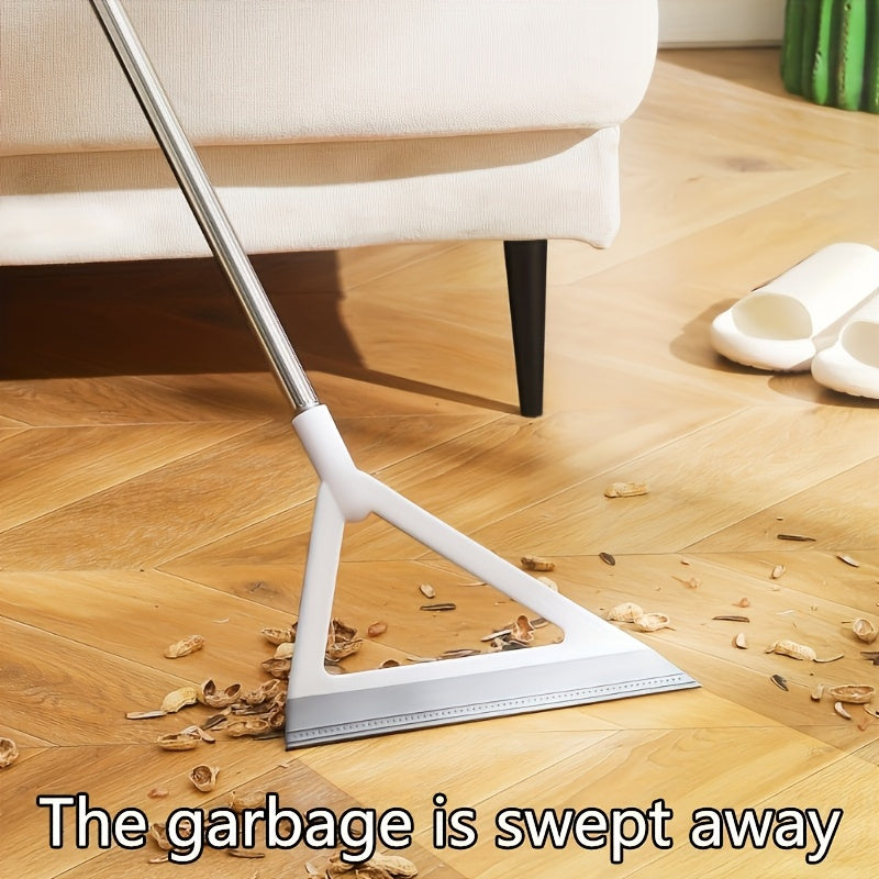 Versatile Magic Broom with Scraper for Floors, Glass & Tiles - Great for Kitchen, Bathroom, and Living Room - Made with Sturdy PC Material, Includes Broom and Dustpan