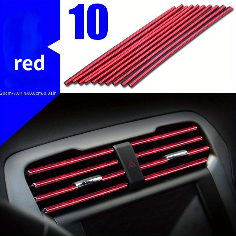 10PCS 20cm U-shaped Car Air Conditioner Air Outlet Decoration Strip with Car Shape Door Corner Protector