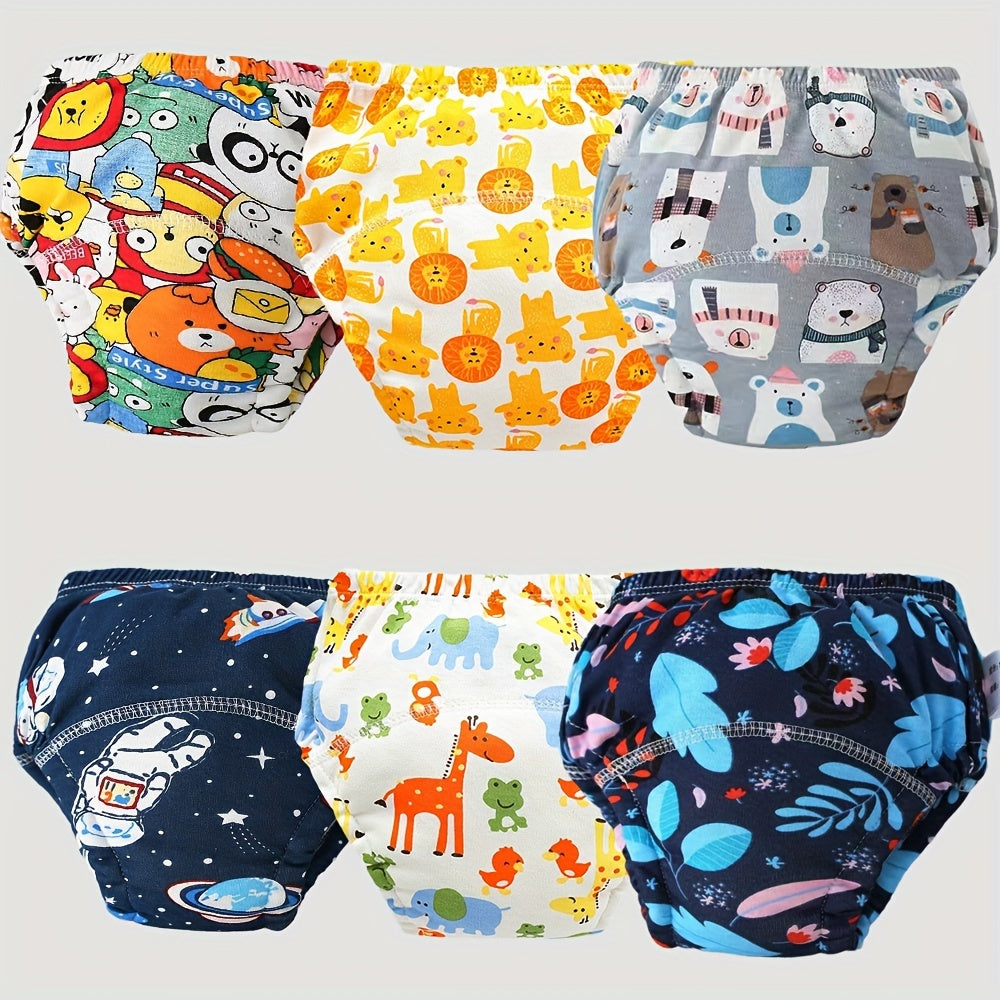 Set of 6 Soft Cotton Training Pants for Potty Training - Washable & Reusable, Absorbent Underwear for Kids - Perfect Present for Holidays