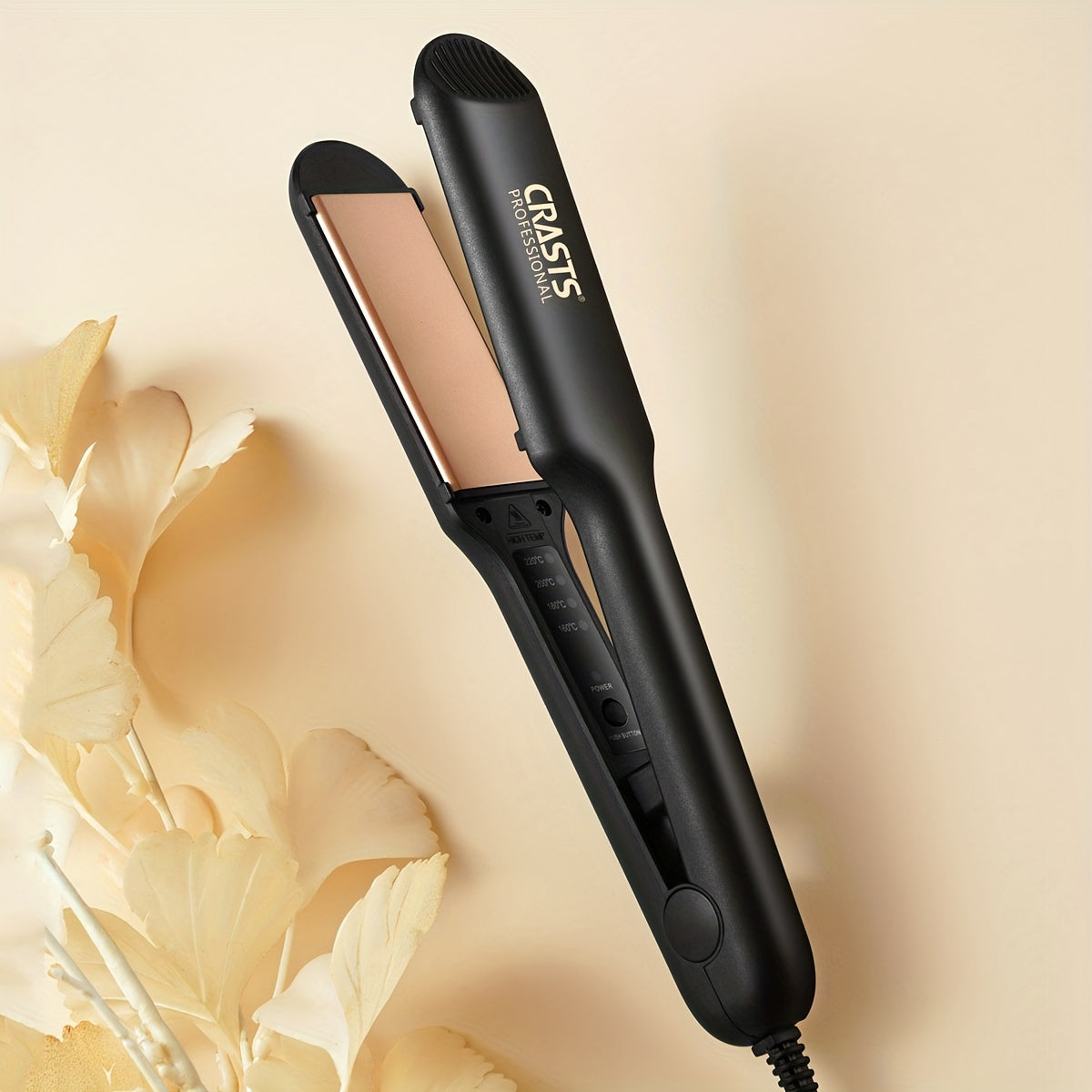 CRASTS Professional Hair Straightener is a dual function tool that is safe for all hair types and can be used with Europlug, USA Standard, and UK Standard power supplies.