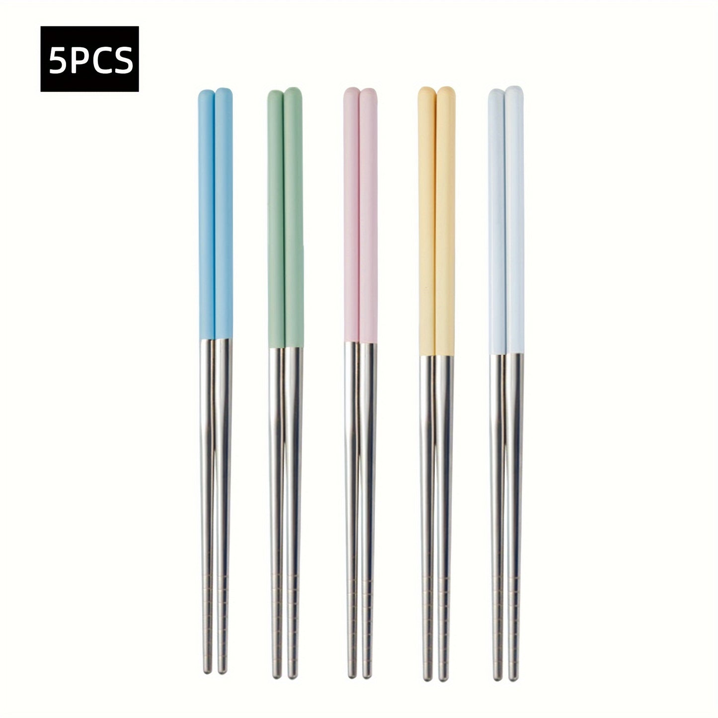 Single stainless steel chopstick set in fresh fruit and macaron colors, perfect for home, office, or outdoor use, and makes a great Father's Day gift.