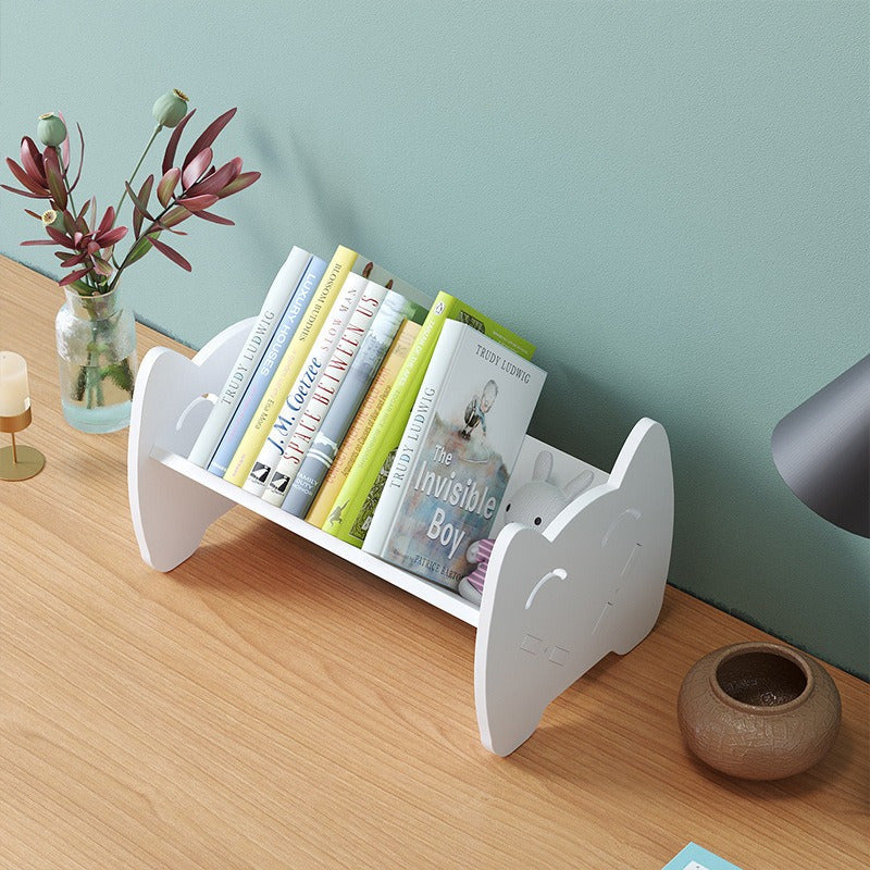 Modern Plastic Bookshelf for Office and Home - Desktop Storage Shelf with Multifunctional Design, No Electricity Required, Perfect for Organizing Books and Display Items