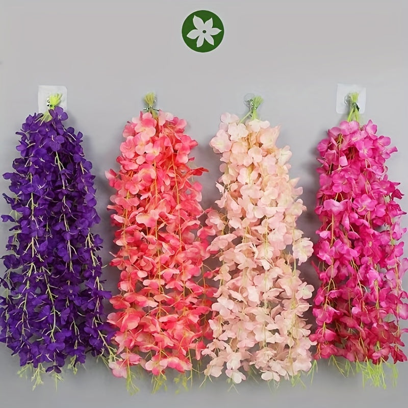 10pcs Simulation Purple Vine Flower for Outdoor Holiday Wedding Decoration