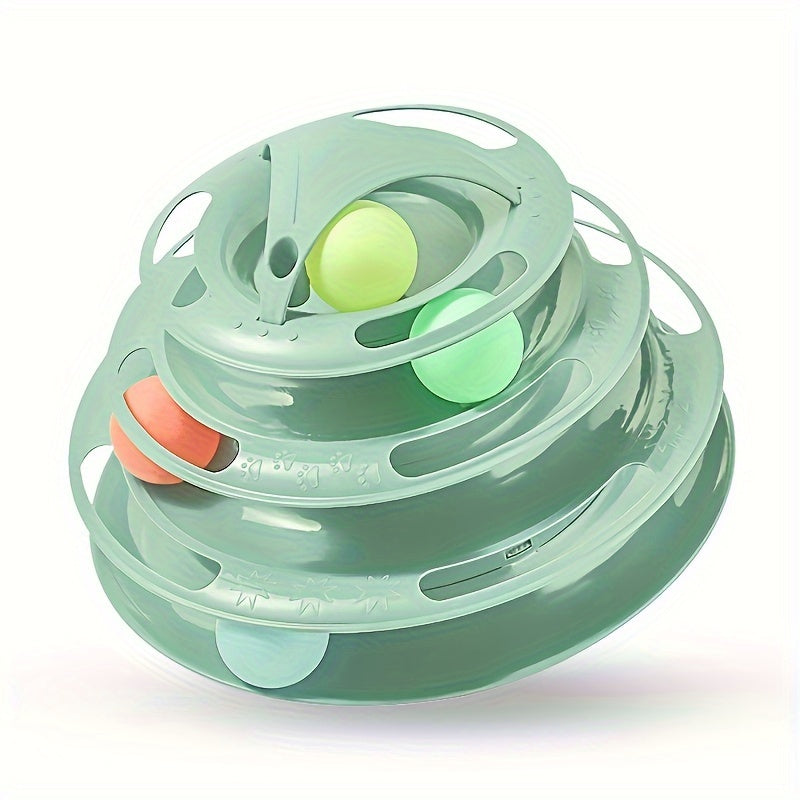 Three-layer cat turntable toy for interactive indoor play