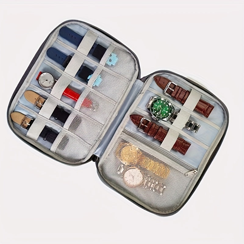 High-Quality Black Watch Storage Pouch - Elegant Oval Display Case for Watches, Jewelry & Accessories crafted from Polyester