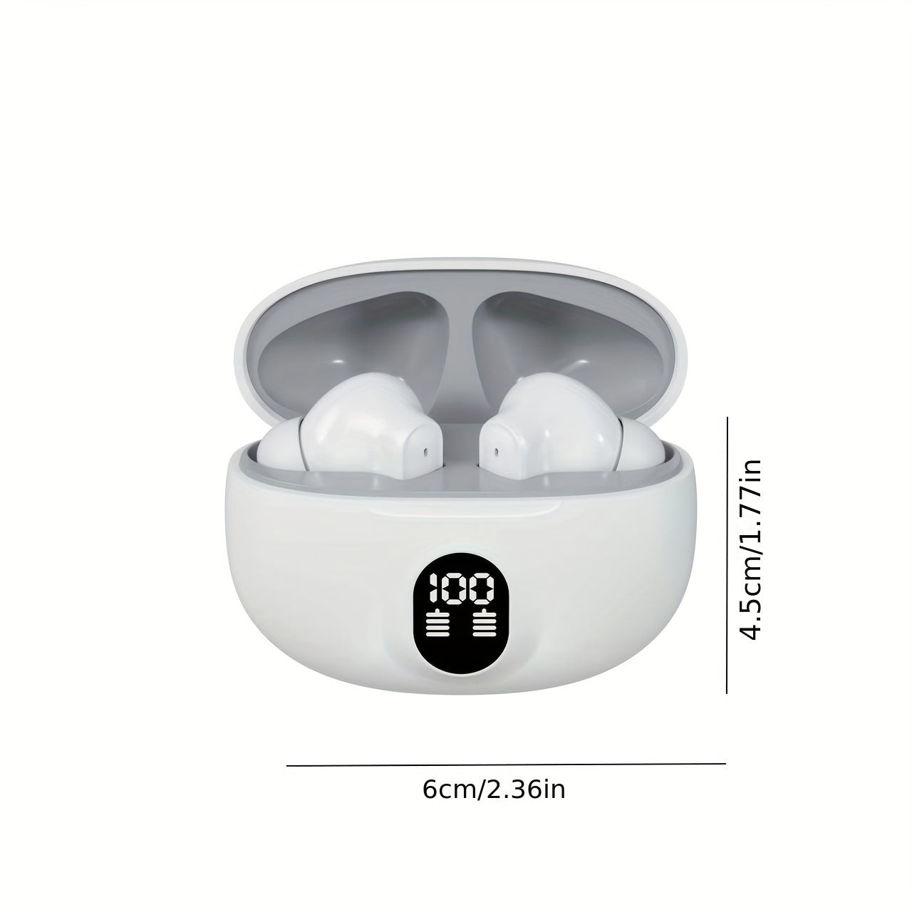 Stylish LED wireless earbuds with long battery life, lightweight and comfortable design, compatible with multiple devices. Ideal for daily use, work, study, sports, or as a gift.